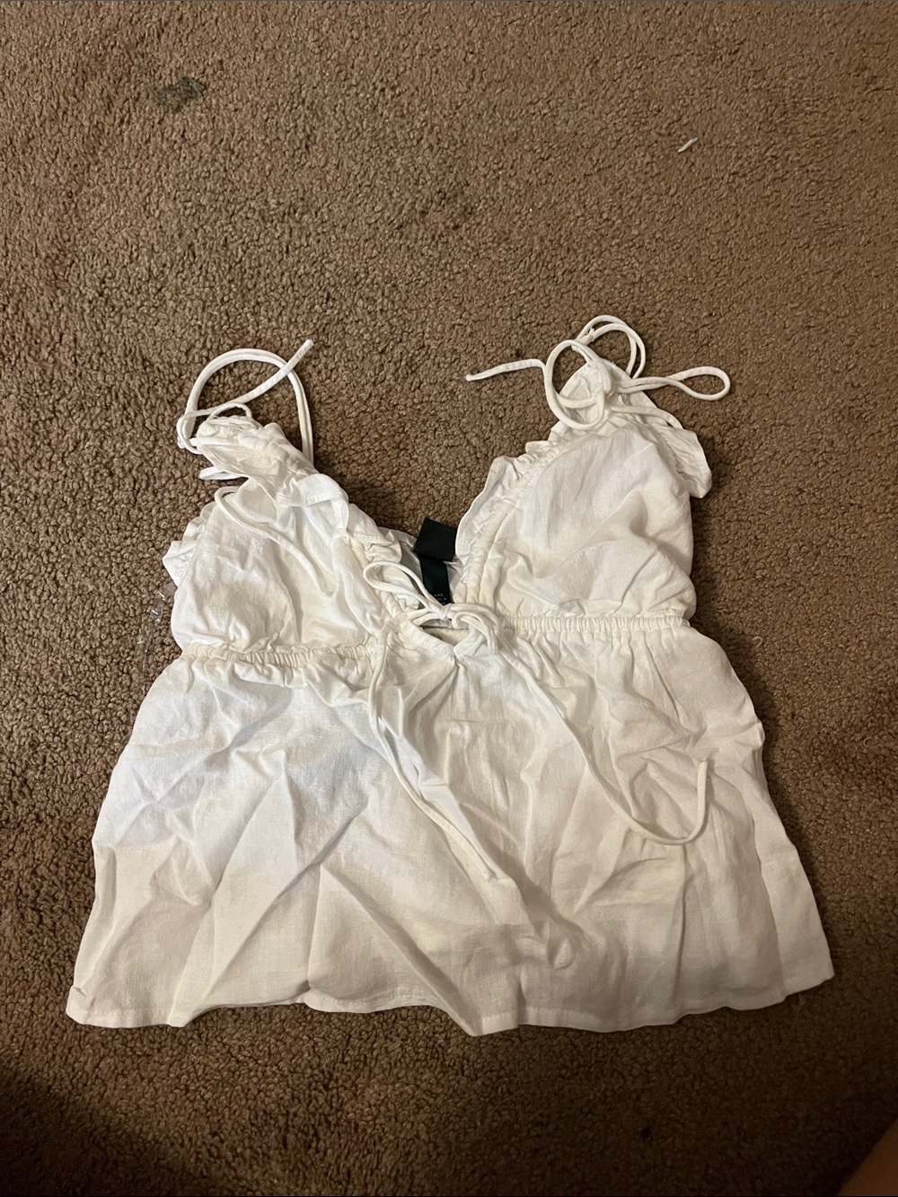 wild fable White Drawstring Ruffle Cami